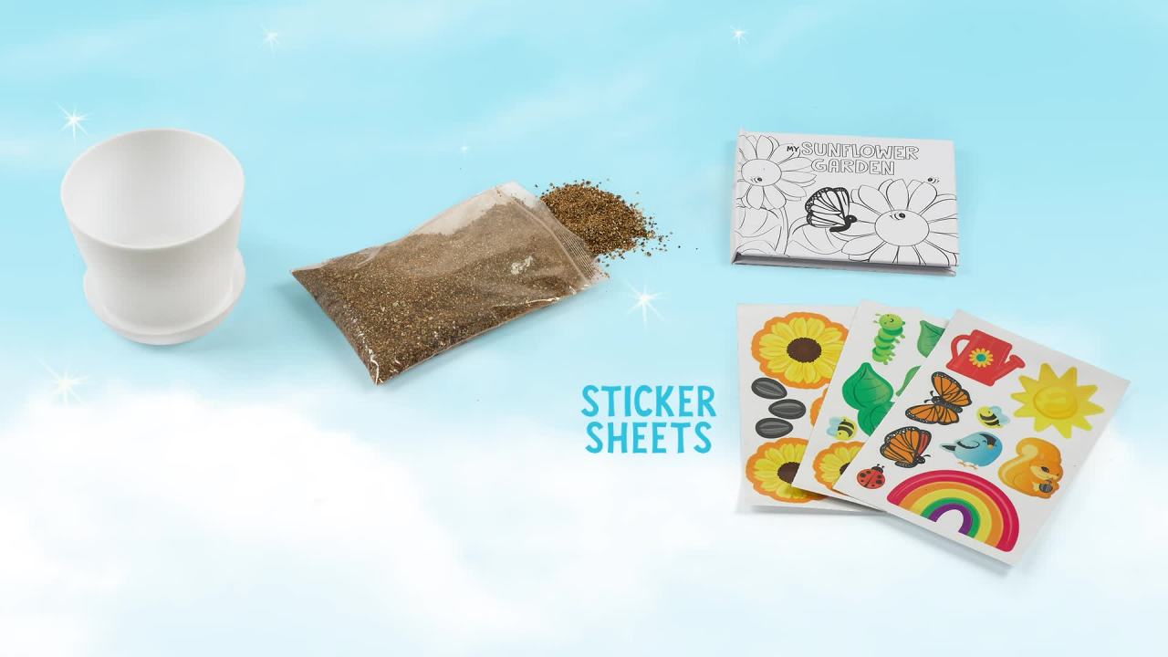 thumbnail video image 2 of Creativity for Kids Sunflower Garden - Sunflower Growing Kit - Garden Set for Girls and Boys, 2 of 9