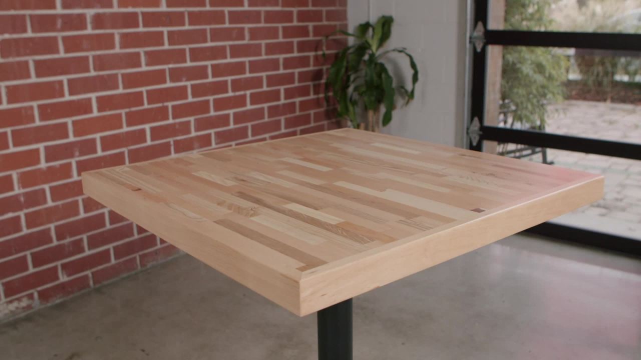 thumbnail video image 2 of Flash Furniture Mayfair 30" x 48" Rectangle Butcher Block Style Table Top, 2 of 11
