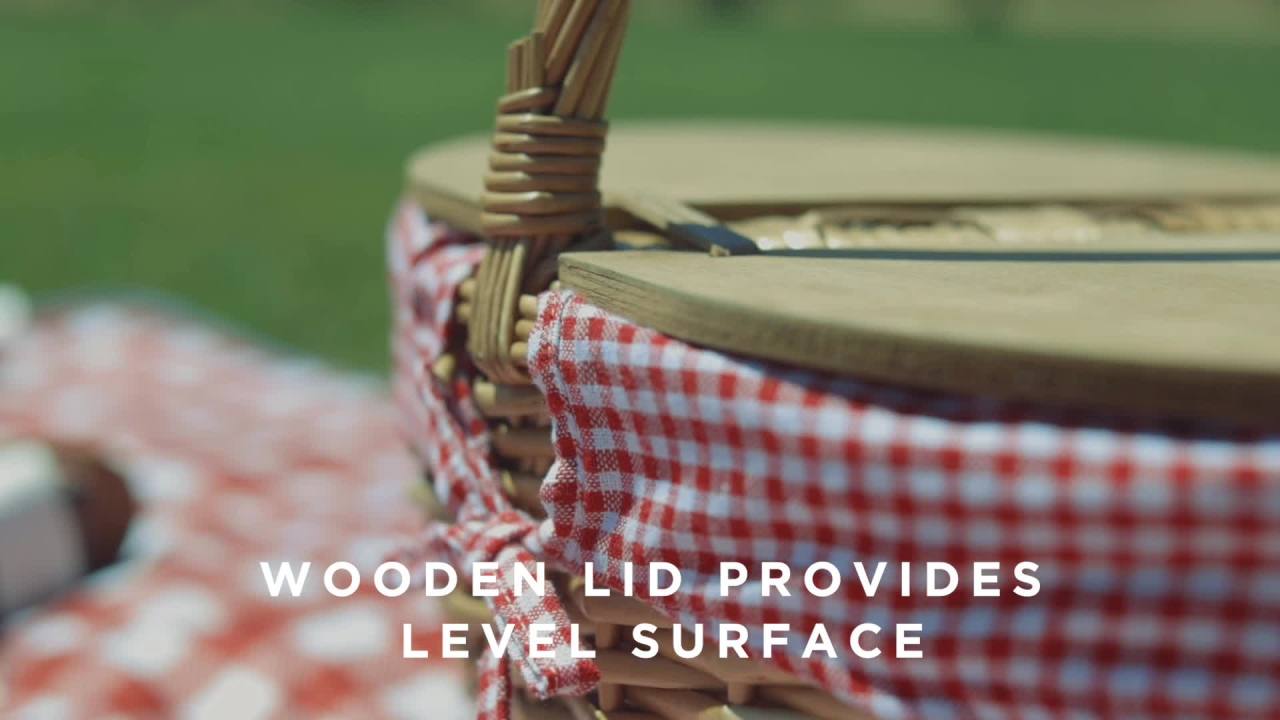 thumbnail video image 2 of Country Picnic Basket, 2 of 12