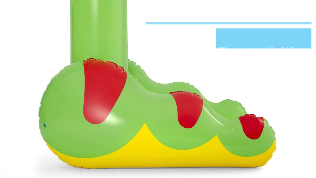 thumbnail video image 2 of H2OGO! Jumbo Green Caterpillar Inflatable Outside Water Sprinkler Arch, 2 of 9