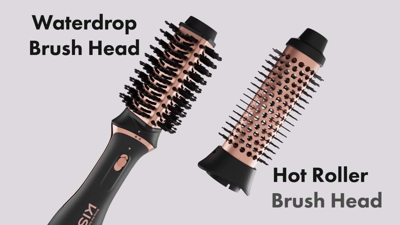 thumbnail video image 2 of KISS Volume & Style Boosting 2-in-1 Air Brush, 3X Ceramic Waterdrop & Round Shaped Barrels, 2 of 14