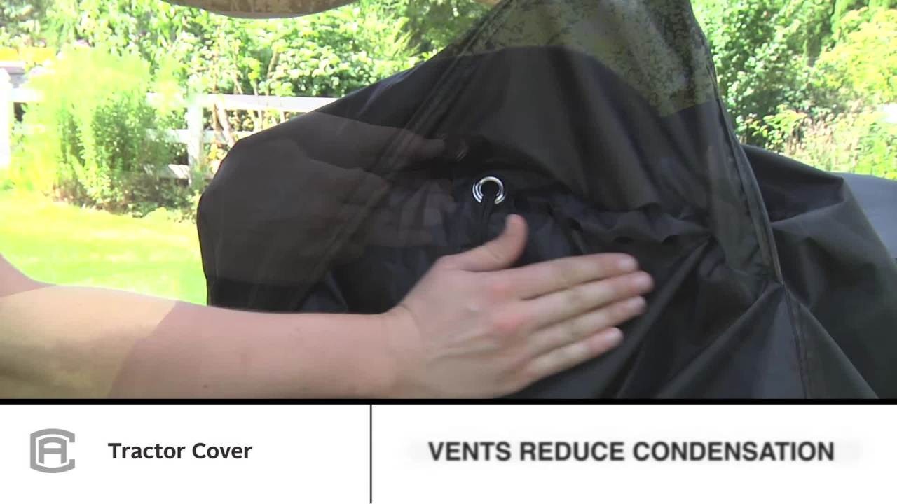 thumbnail video image 2 of Classic Accessories Universal Tractor Storage Cover, Medium, 2 of 8