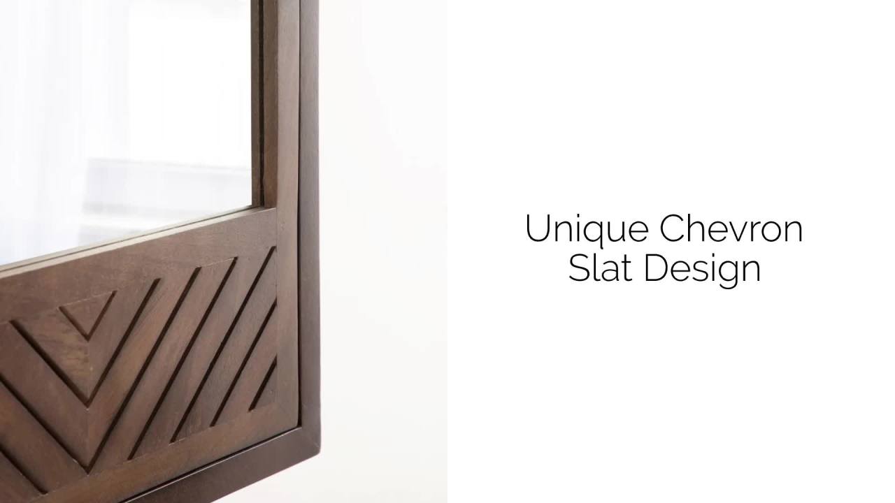 thumbnail video image 2 of Kate and Laurel Mezzeta Decorative Modern Rectangle Bathroom Cabinet with Mirror, 20 x 5 x 30, Brown, Wooden Bathroom Mirror with Storage for Bath Medicine Cabinet or Over-the-Toilet Storage Cabinet, 2 of 11