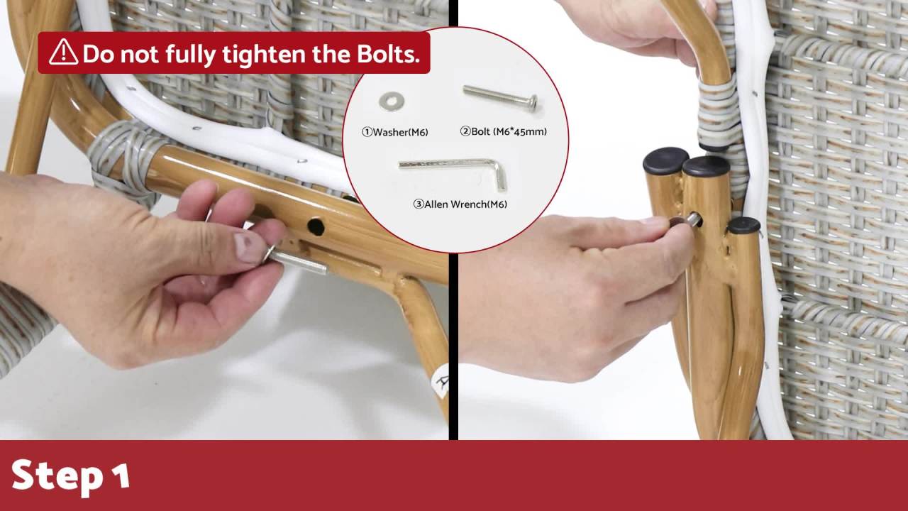 thumbnail video image 2 of Noble House Dola Outdoor Dining Chair - Aluminum - Set of 2 - Armless - Gray and Bamboo, 2 of 11