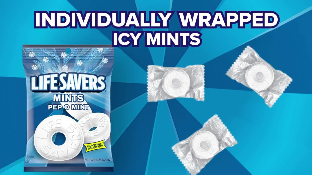 thumbnail video image 2 of Life Savers Pep-O-Mint Breath Mints Hard Candy - 6.25 Oz Bag, 2 of 12