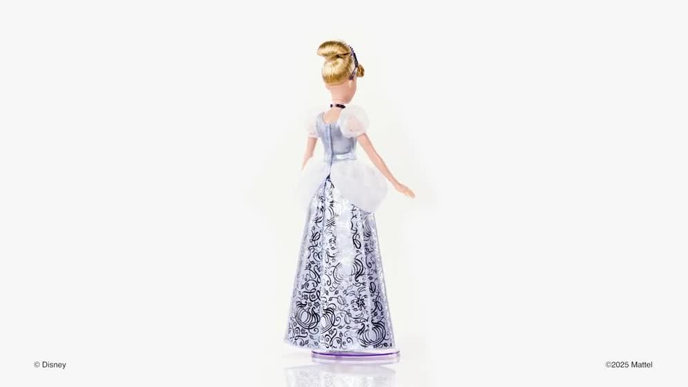 thumbnail video image 2 of Disney Princess Enchanted Stories Cinderella Fashion Doll with Sparkling Dress & Accessories, Posable, 2 of 8