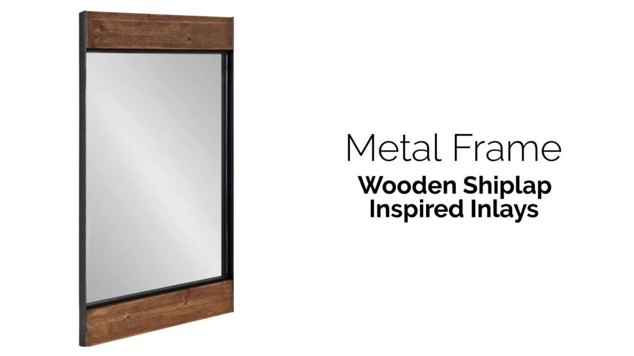 thumbnail video image 2 of Kate and Laurel Kincaid Rustic Farmhouse Wood and Metal Full Length Leaner Mirror, 19 inches by 63 inches, 2 of 6