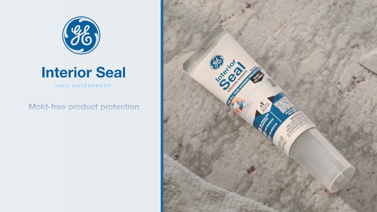 thumbnail video image 2 of (6 pack) GE Seal Interior Kitchen & Bath, Pack of 1, Clear 2.8 oz Tube, 2 of 12