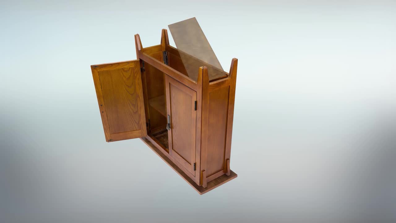 thumbnail video image 2 of Leick Home 10001-RS Mission Foyer Cabinet Hall Stand, Made with Solid Wood, for Living Rooms, Entryway, Office, Rich Russet Finish, 2 of 22