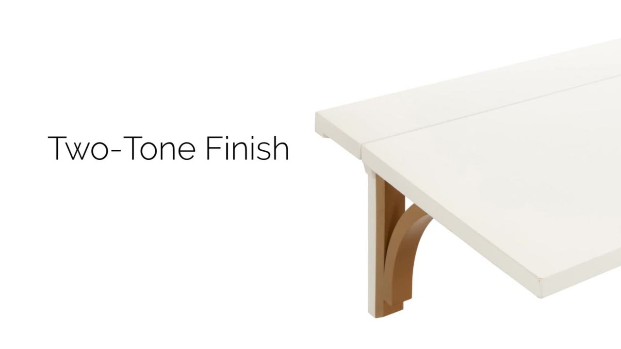 thumbnail video image 2 of Kate and Laurel Corblynd Wood Wall Mounted Desk, White/Gold 30x16x16, 2 of 11