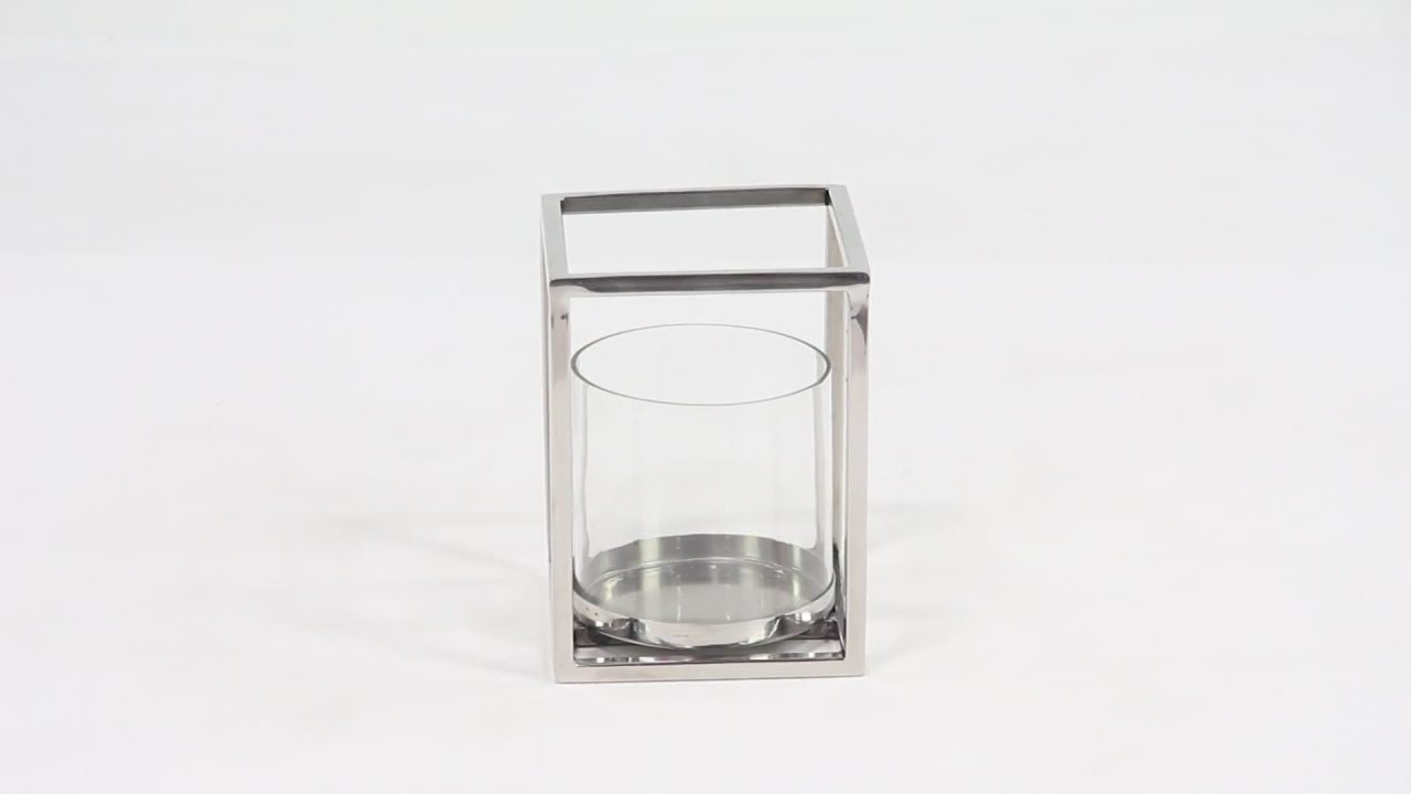 thumbnail video image 2 of DecMode  6"W, 8"H Modern Candlestick, Clear, 1 - Piece, 2 of 9