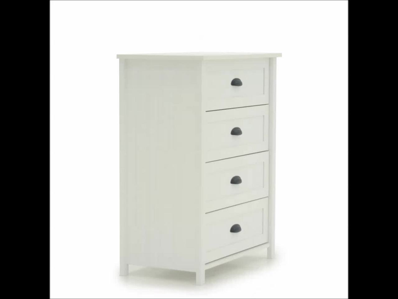 thumbnail video image 2 of Sauder County Line 4 Drawer Chest, Soft White Finish, 2 of 9