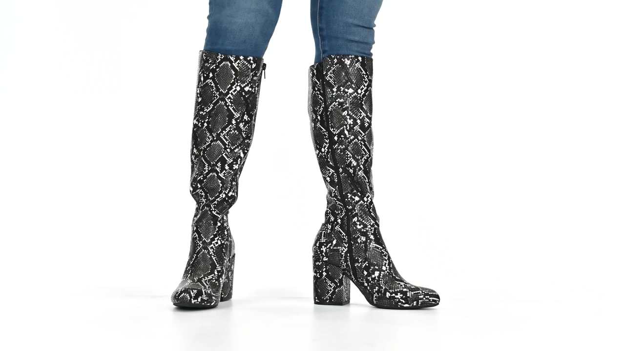 thumbnail video image 2 of Journee Womens Tavia Block Heel Knee High Boots, 2 of 10