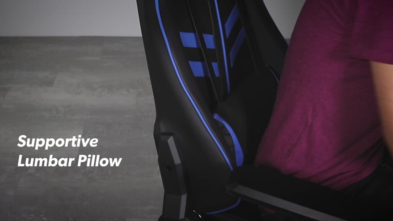 thumbnail video image 2 of OFM Essentials Collection Racing Style Gaming Chair, in White (ESS-6065-WHT), 2 of 15