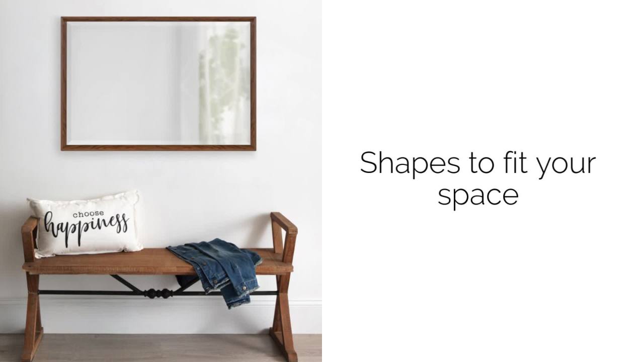 thumbnail video image 2 of Kate and Laurel Calter Modern Full Length Framed Octagon Wall Mirror, 17.5 x 49.5, Black, Decorative Glam Geometric Wall Accent, 2 of 8