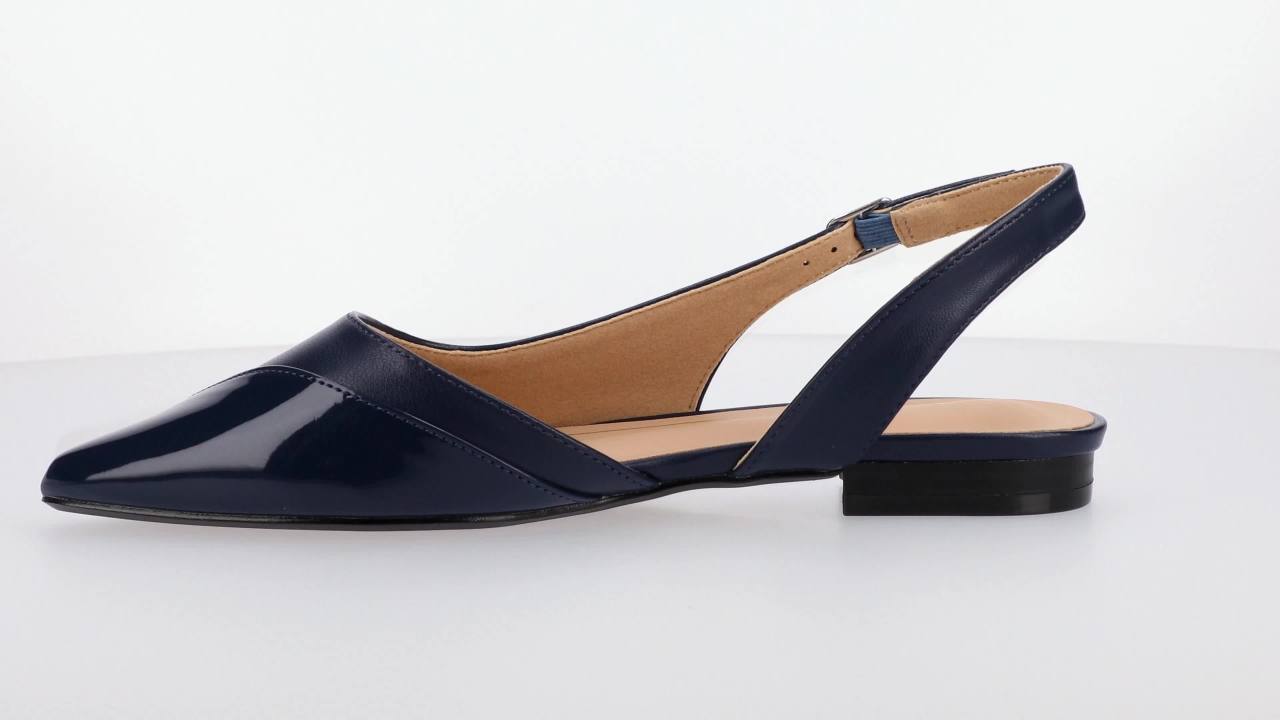 thumbnail video image 2 of Journee Womens Daphnne Sling Back Pointed Toe Flats, 2 of 9