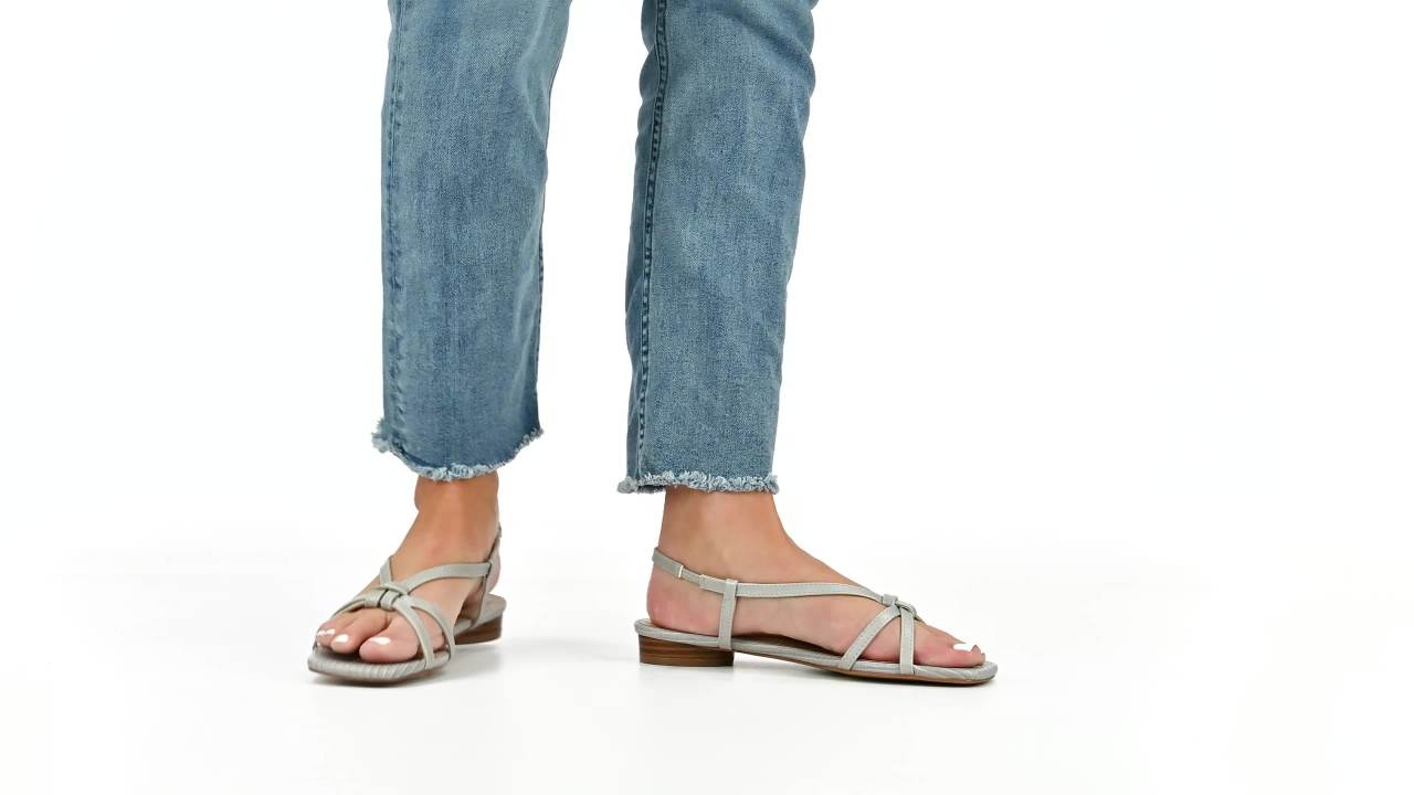 thumbnail video image 2 of Journee Womens Bridget Sling Back Flat Sandals, 2 of 10