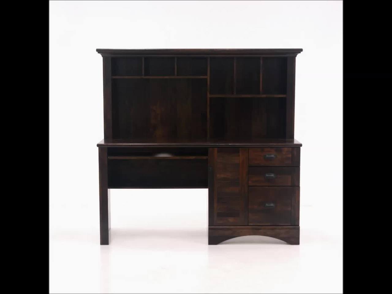 Sauder Home Office Harbor View Computer Desk with Hutch, Curado Cherry