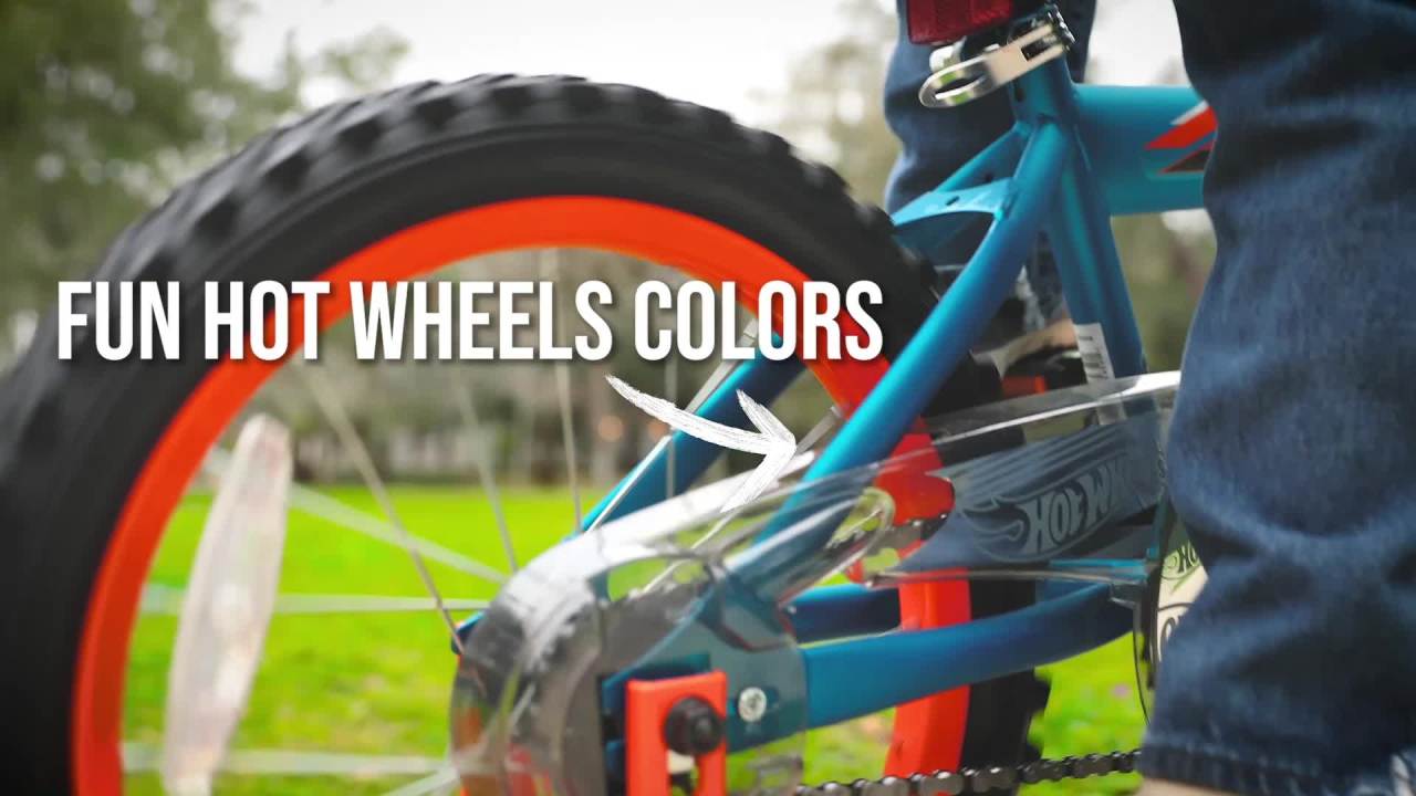 thumbnail video image 3 of 16" Dynacraft Hot Wheels, Boys BMX Bike,Kids Age 5-7 Years, Blue, 3 of 13