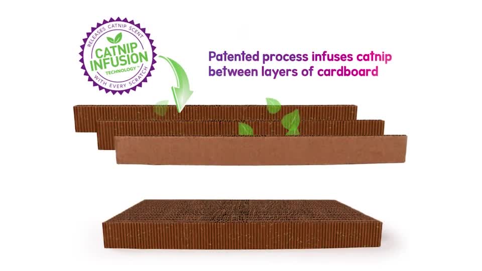 thumbnail video image 2 of SmartyKat Scratch Up with Catnip Infusion Technology Corrugate Hanging Cat Scratch Pad, Reversible (3 Pack), 2 of 10