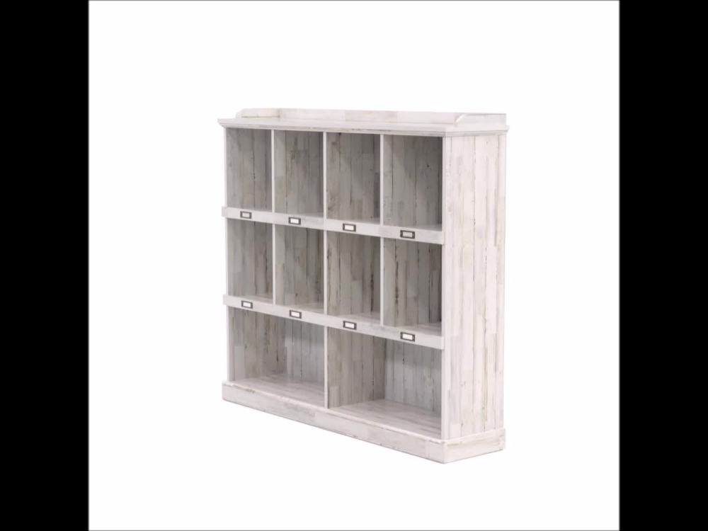Sauder Barrister Lane Storage Bookcase, White Plank Finish