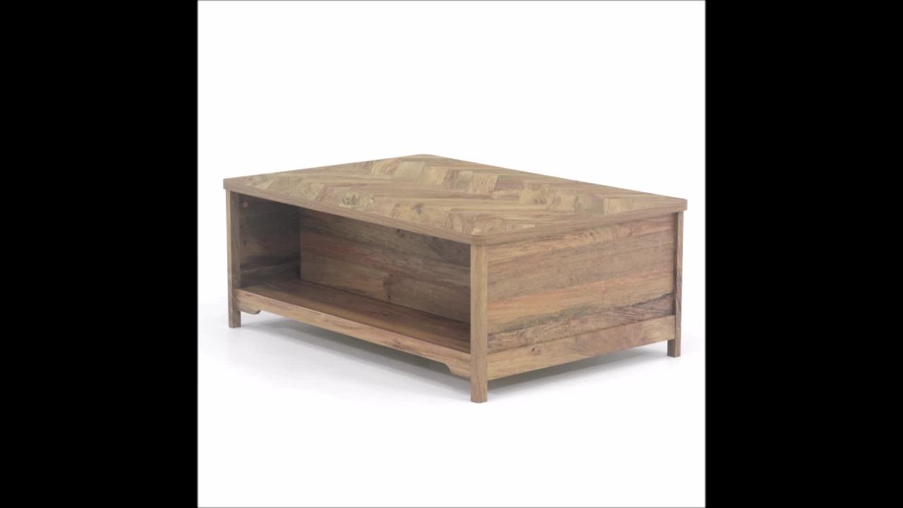 thumbnail video image 2 of Sauder Coral Cape Coffee Table, Sindoori Mango Finish, 2 of 14
