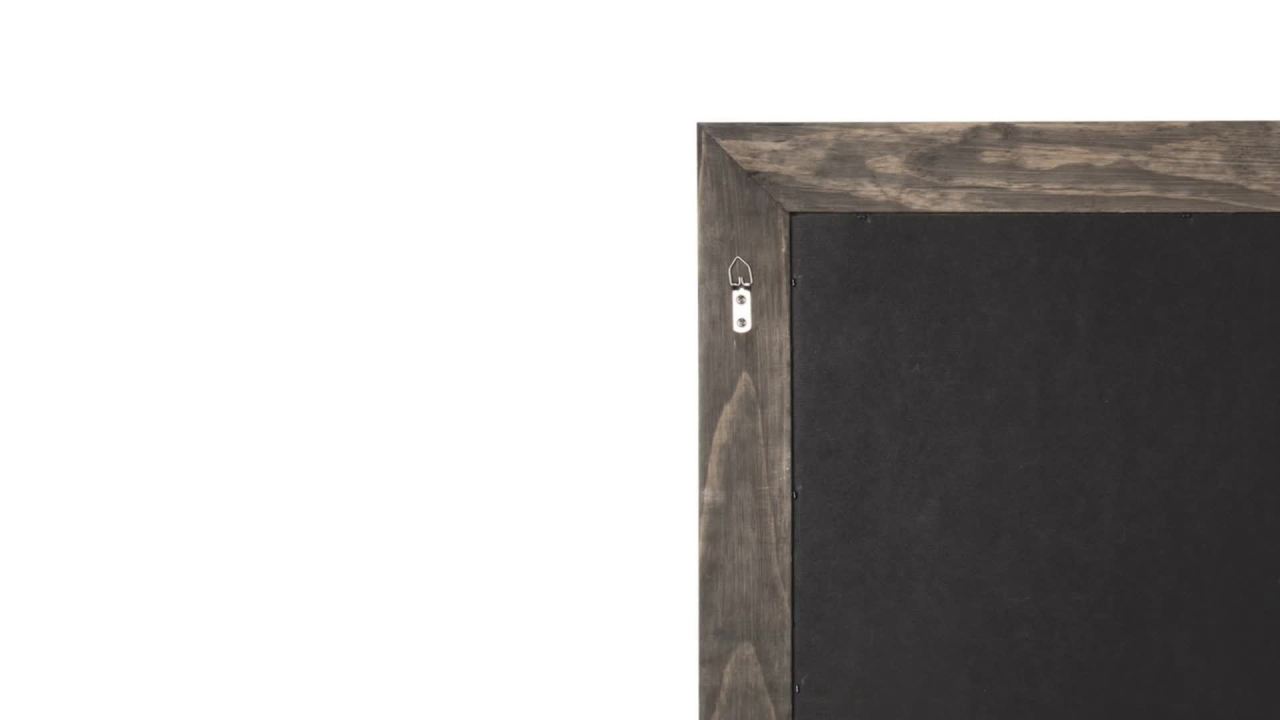 thumbnail video image 2 of Kate and Laurel Pub Mirror with 5 Metal Hooks, Rustic Gray, 2 of 9