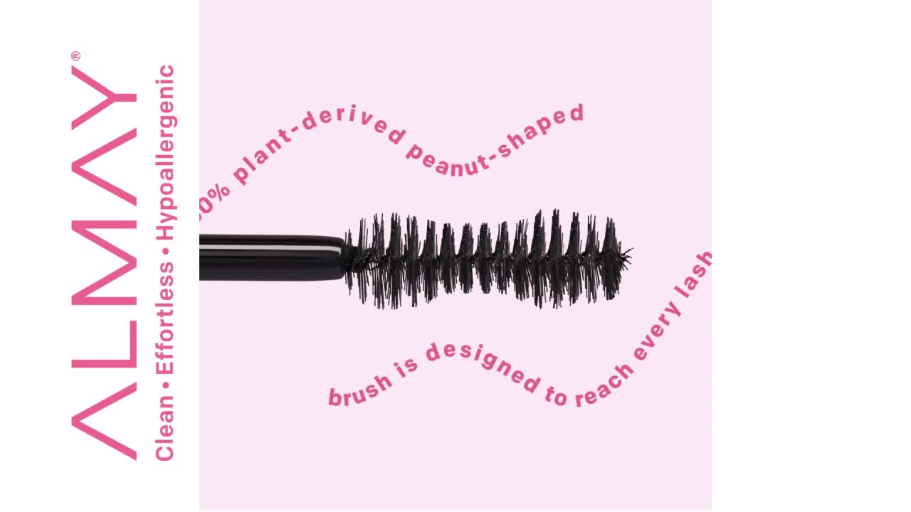 thumbnail video image 2 of Almay Volume and Conditioning Waterproof Mascara, 40 Blackest Black Waterproof, 0.27 fl oz, 2 of 10