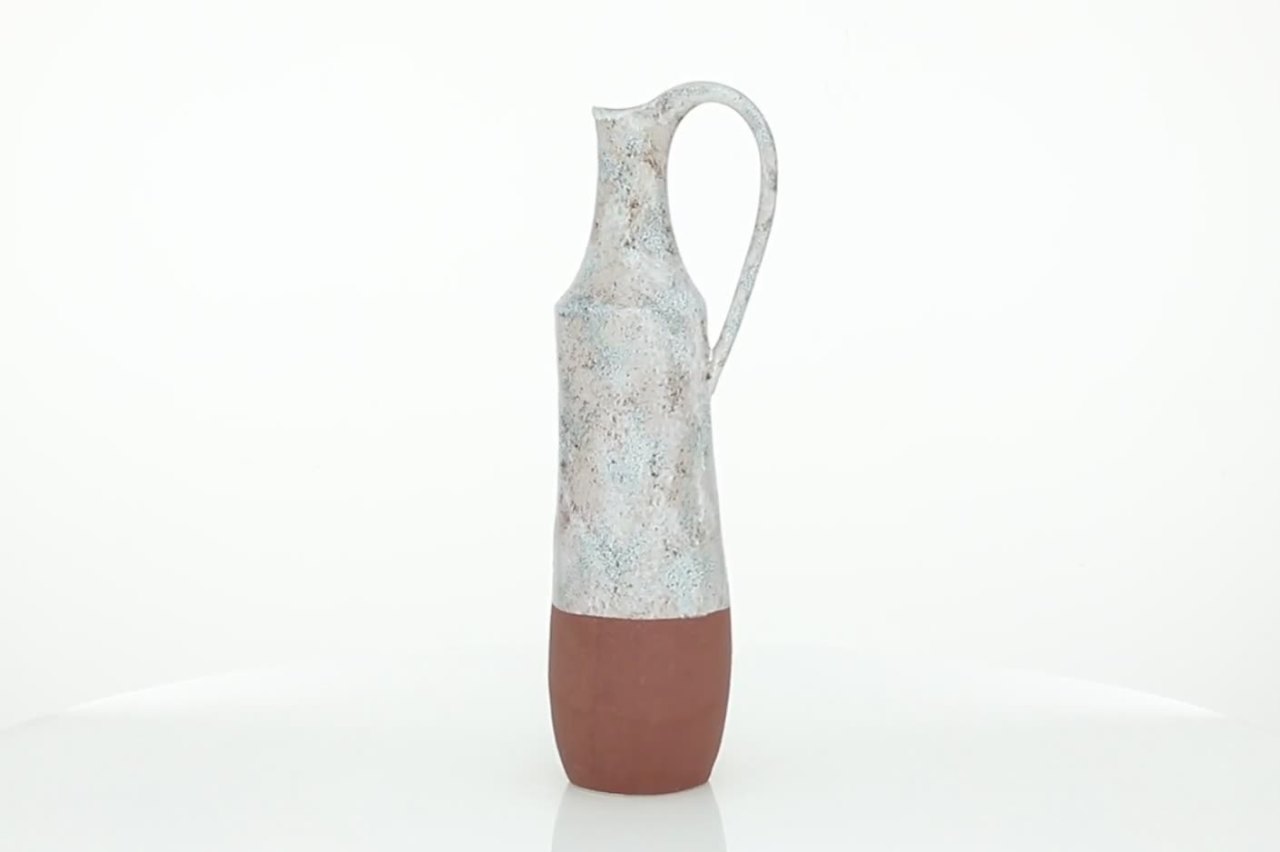 thumbnail video image 2 of DecMode 23" Handmade White Ceramic Vase with Terracotta Accents, 2 of 11