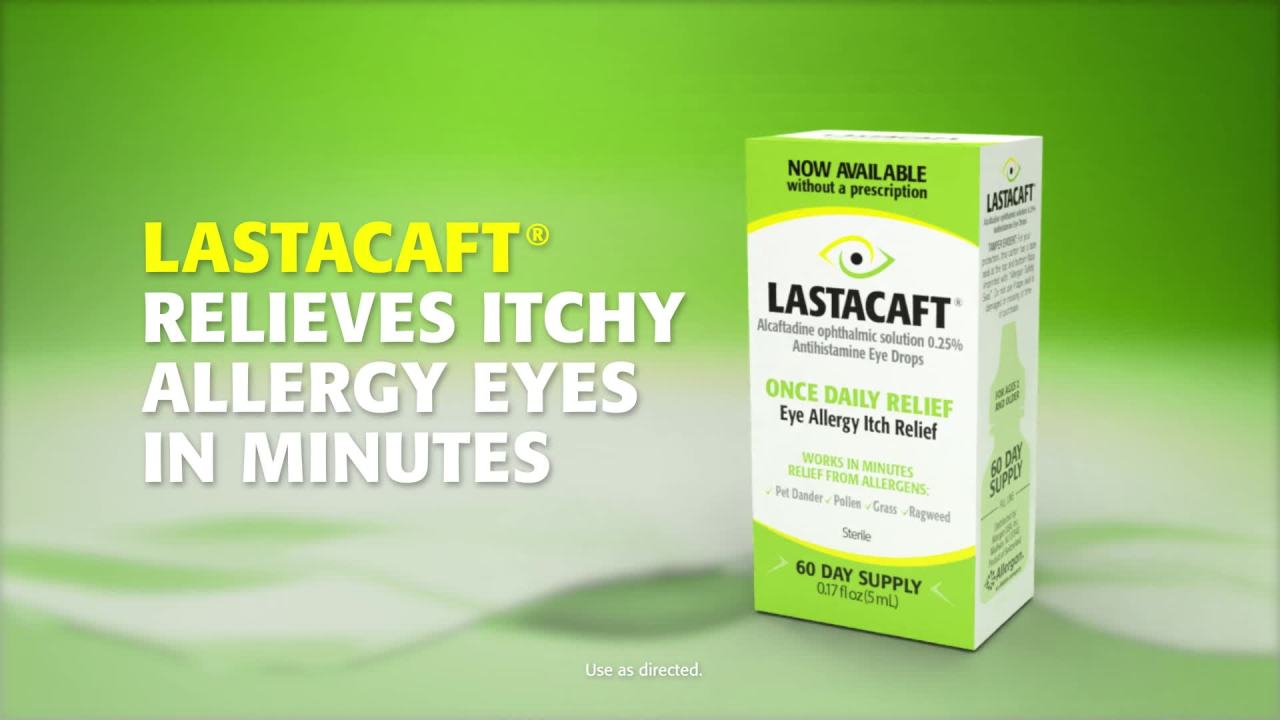 Lastacaft Once Daily Eye Allergy Itch Relief Drops for Adults and Kids
