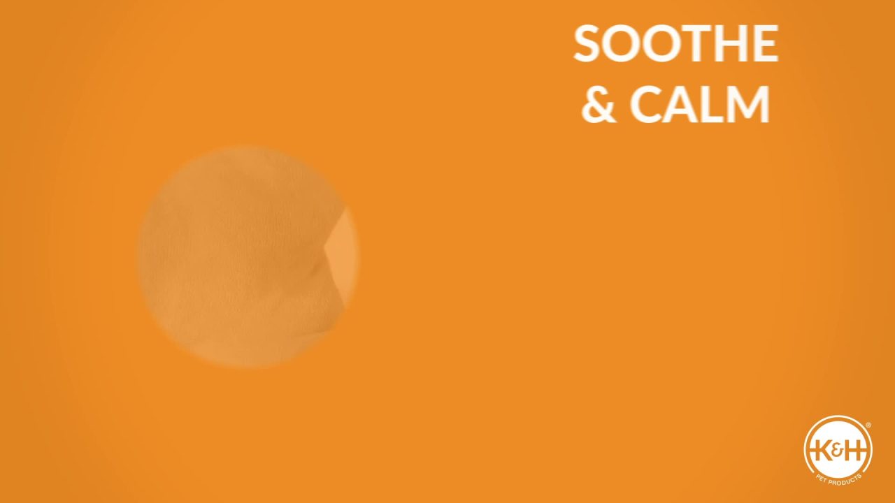 thumbnail video image 2 of K&H Pet Products Mother’s Heartbeat Heated Puppy Bed Heated Bed + Bone Pillow Gray Medium Breed Heartbeat 13 X 16 Inches, 2 of 11