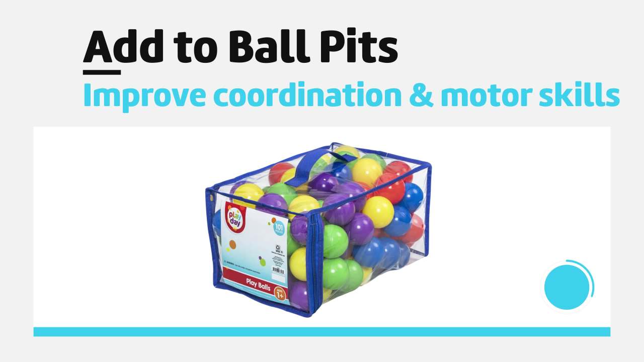 thumbnail video image 2 of Play Day 100 Piece Play Balls, Multicolor, Baby and Toddler Toys, 2 of 10