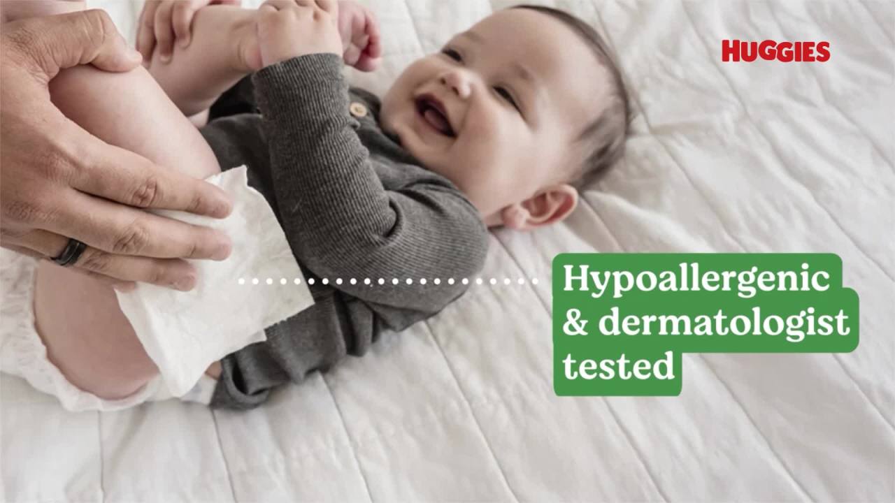 thumbnail video image 3 of Huggies Natural Care Sensitive Baby Wipes, Unscented, 10 Pack, 560 Total Count (Select for More), 3 of 15