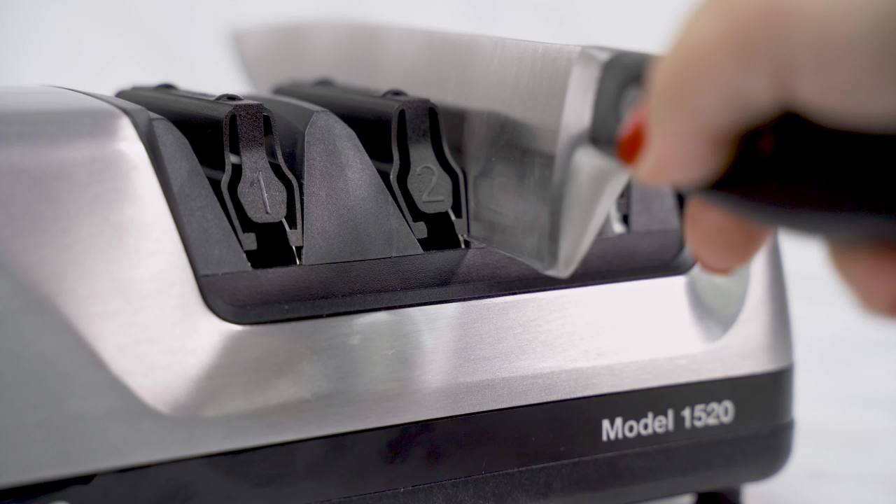 thumbnail video image 2 of Chef'sChoice AngleSelect Model 1520 Professional Electric Knife Sharpener, in Brushed Metal (0115207), 2 of 14