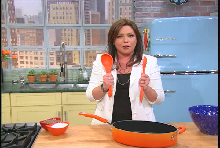 thumbnail video image 2 of Rachael Ray Lazy Solid Spoon, Red, 2 of 3