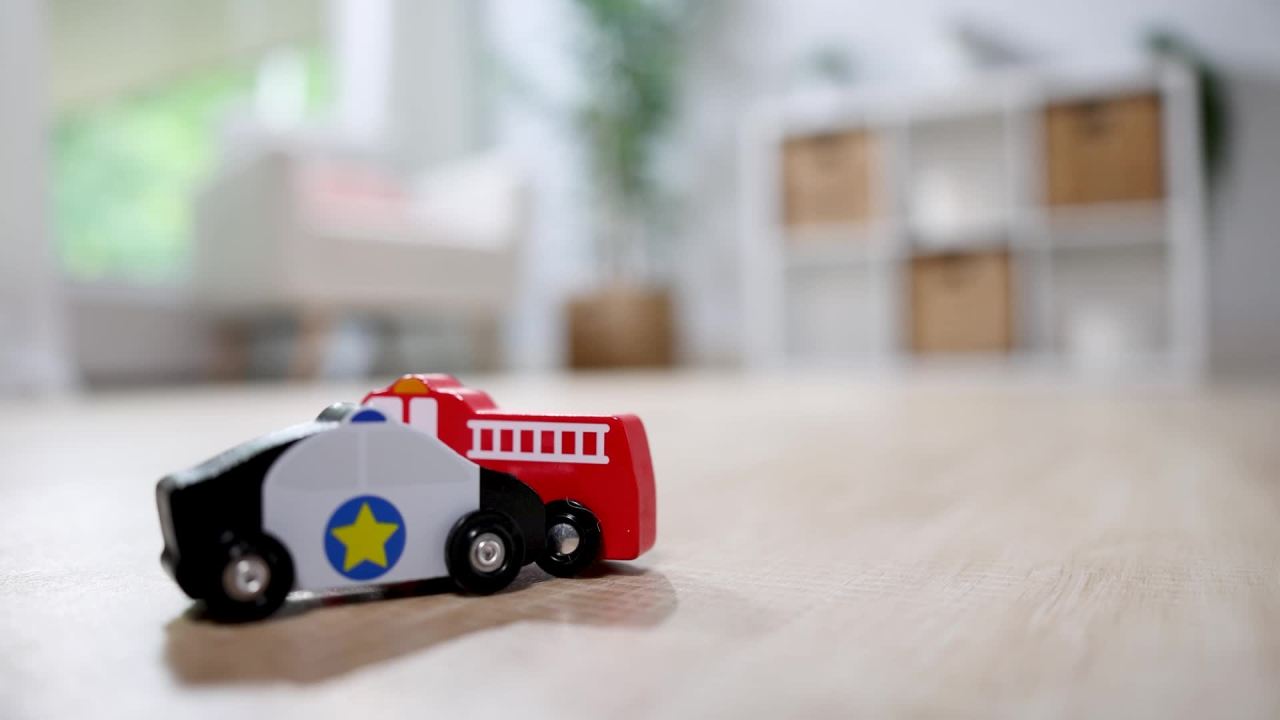 thumbnail video image 2 of Melissa & Doug 4 Wooden Rescue Vehicles For Boys and For Girls 3+ - FSC Certified, 2 of 10