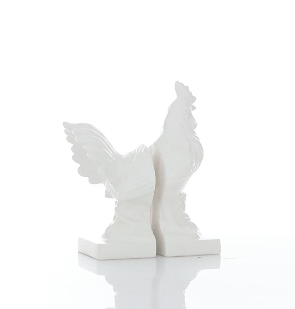 thumbnail video image 2 of DecMode 5"W, 11"H Dolomite Modern Farmhouse Bookends, White, 2-Piece, 2 of 7
