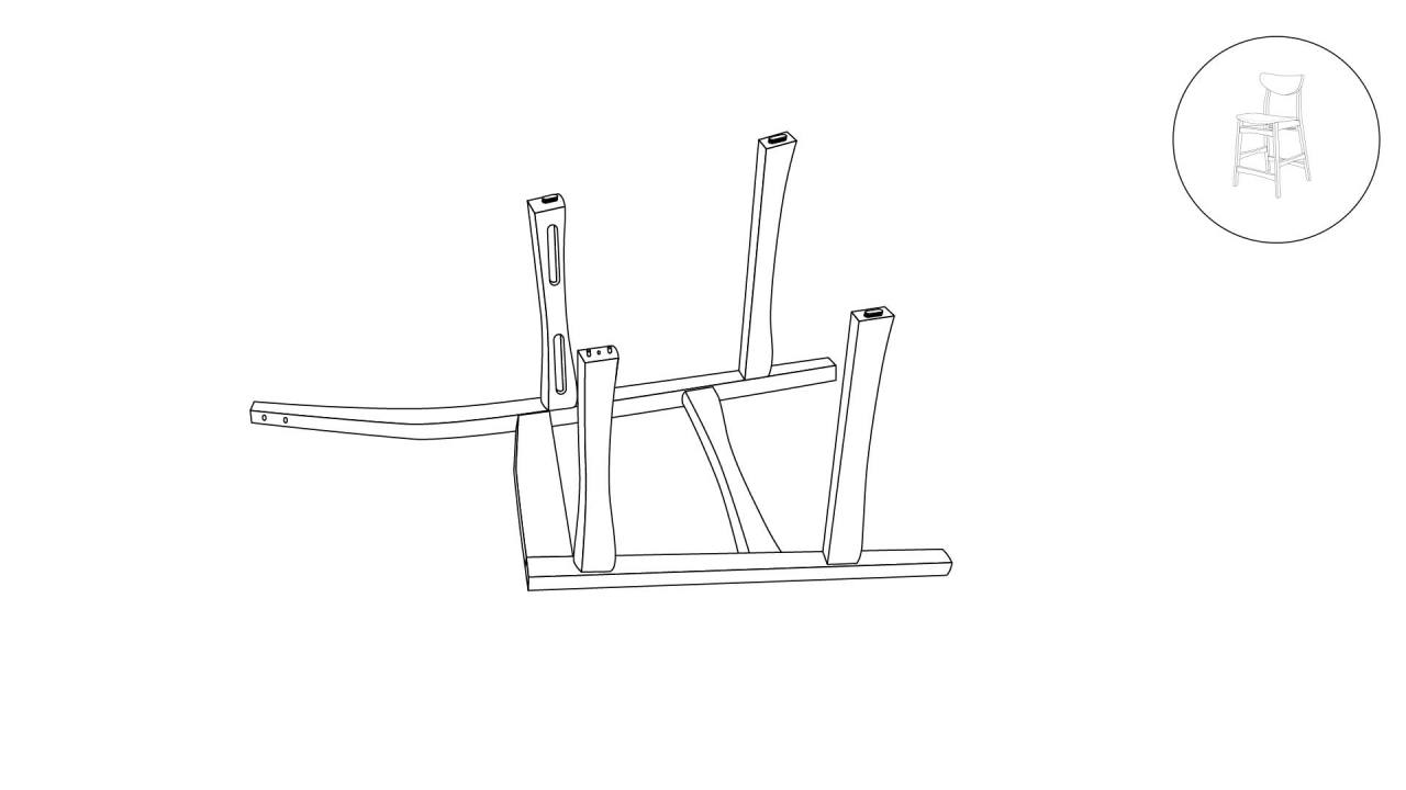 thumbnail video image 2 of Noble House Gillian Mid-Century Fabric Walnut Finish Counter Chair, Set of 2, Dark Grey, 2 of 8