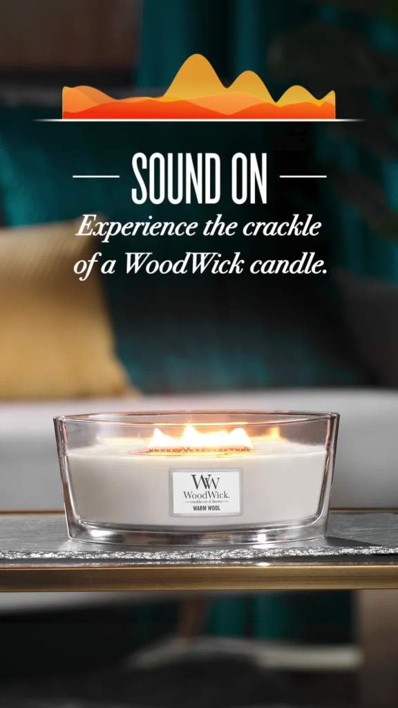 thumbnail video image 2 of WoodWick 16 oz Ellipse Scented Candle, Cashmere, Beige, 2 of 10