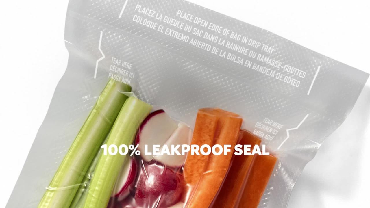 thumbnail video image 2 of FoodSaver Quart Vacuum Seal Bags, 43 Count Pre-Cut BPA-Free Freezer Bags, Align to Seal & Tear to Open for Food Storage, Sous Vide, and Meal Prep, 2 of 9