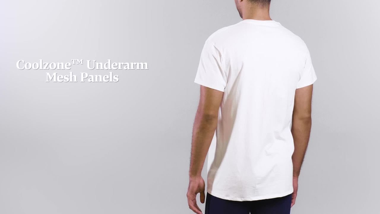 thumbnail video image 2 of Fruit of the Loom Men's CoolZone Crew Undershirts, 6-Pack, 2 of 13