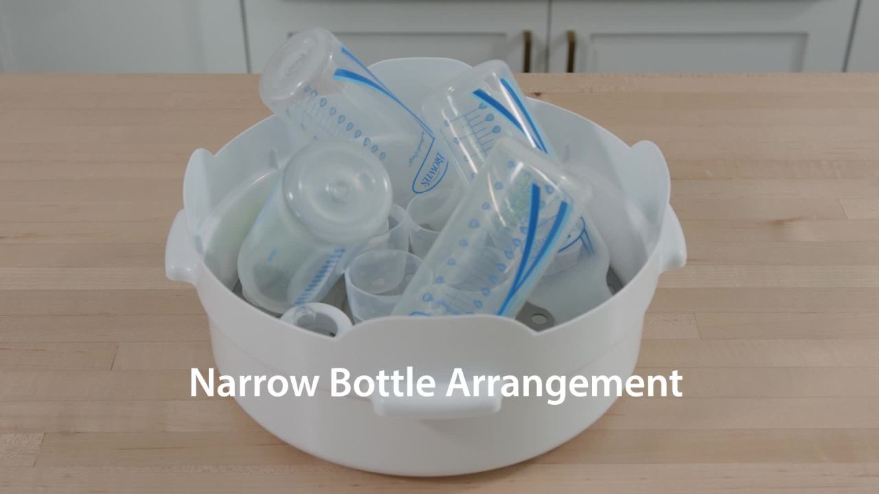 thumbnail video image 2 of Dr. Brown's Microwave Steam Sterilizer, Quickly Sterilize Baby Bottles, Pacifiers, Breast Pump Parts, & Accessories, Travel-Friendly, BPA Free, 1 Pack, 2 of 19