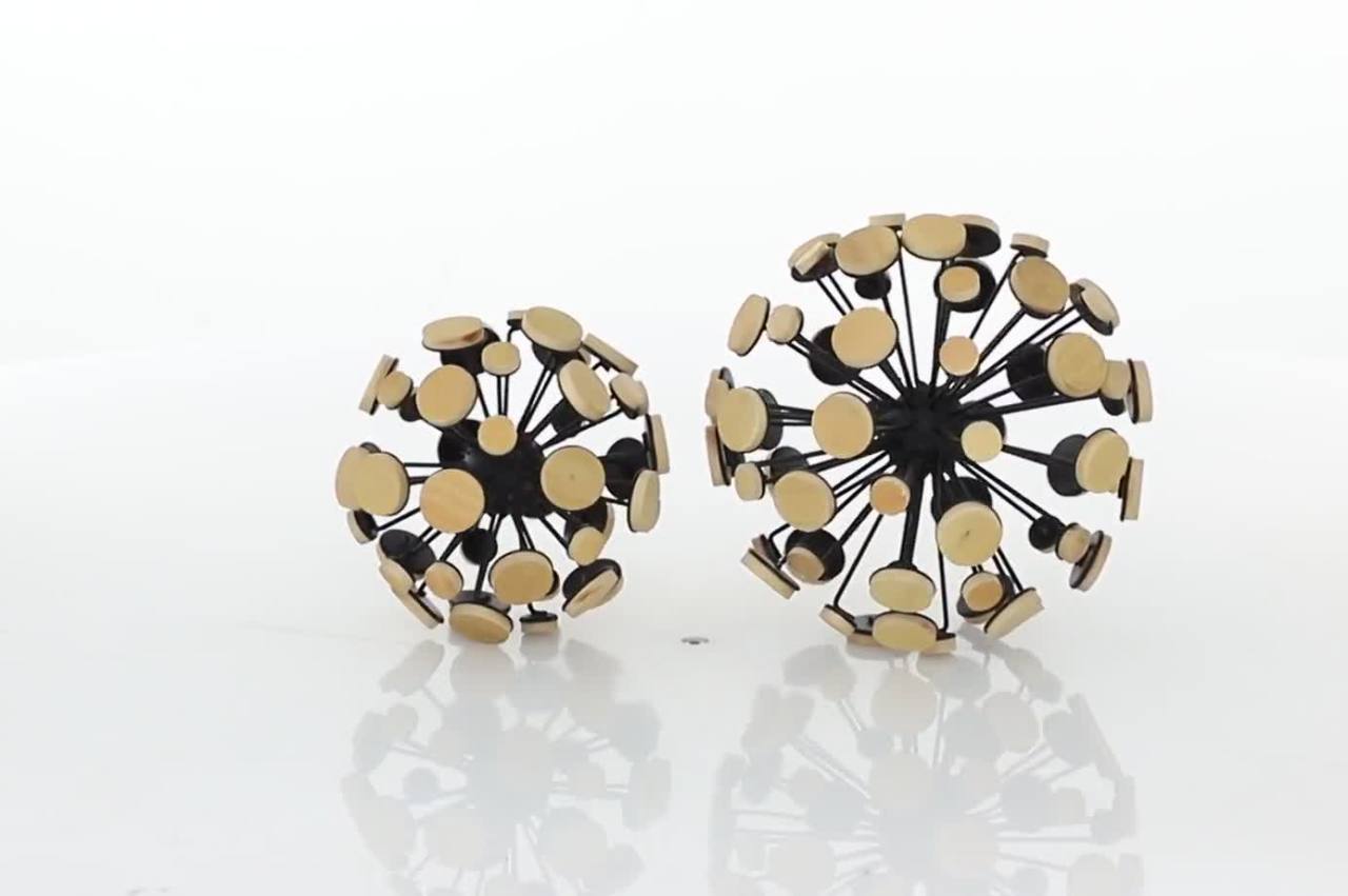 thumbnail video image 2 of DecMode Metal Modern Abstract Sculpture, Brown 2 - Pieces, 2 of 7