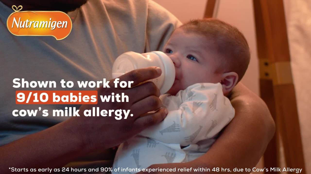 thumbnail video image 2 of Nutramigen Hypoallergenic Concentrate Baby Formula, Colic Relief from Cow's Milk Allergy Starts in 24H, 13 Fl Oz Can, 2 of 13