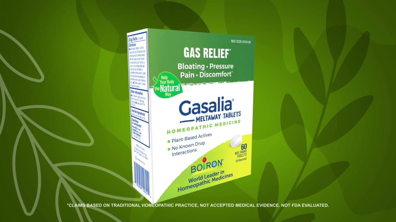 thumbnail video image 2 of Boiron Gasalia Tablets, Homeopathic Medicine for Gas Relief, Bloating, Pressure, Pain, Discomfort, 60 Meltaway Tablets, 2 of 10