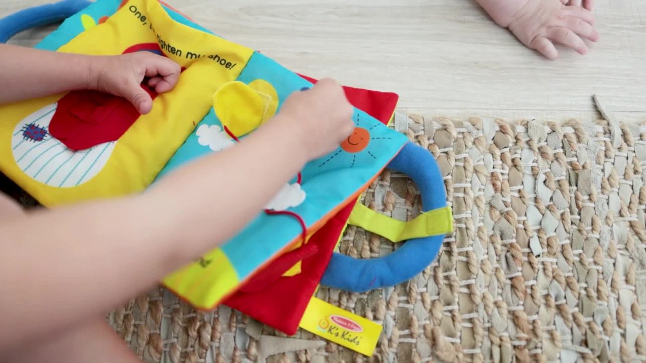 thumbnail video image 2 of Melissa & Doug K’s Kids My First Activity Book 8-Page Soft Book for Babies and Toddlers, 2 of 10