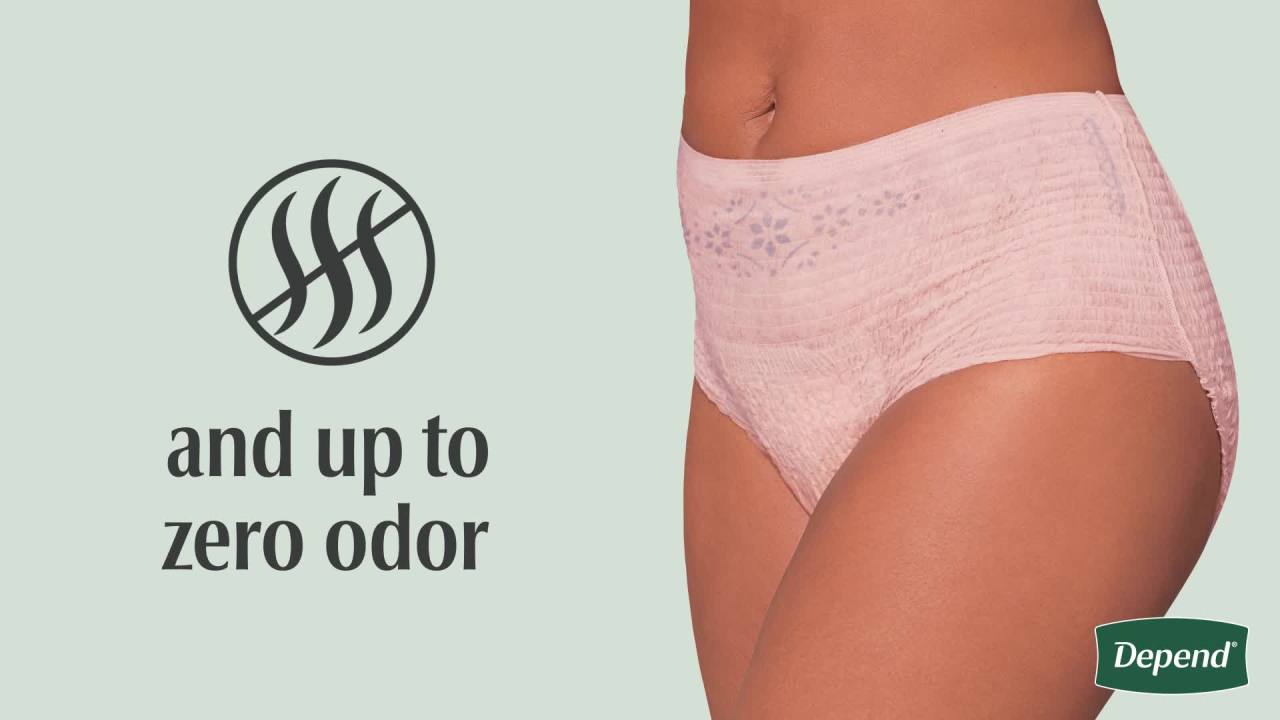 thumbnail video image 2 of Depend Fresh Protection Incontinence Underwear for Women, Adult Diapers, L, 40 Count, 2 of 10
