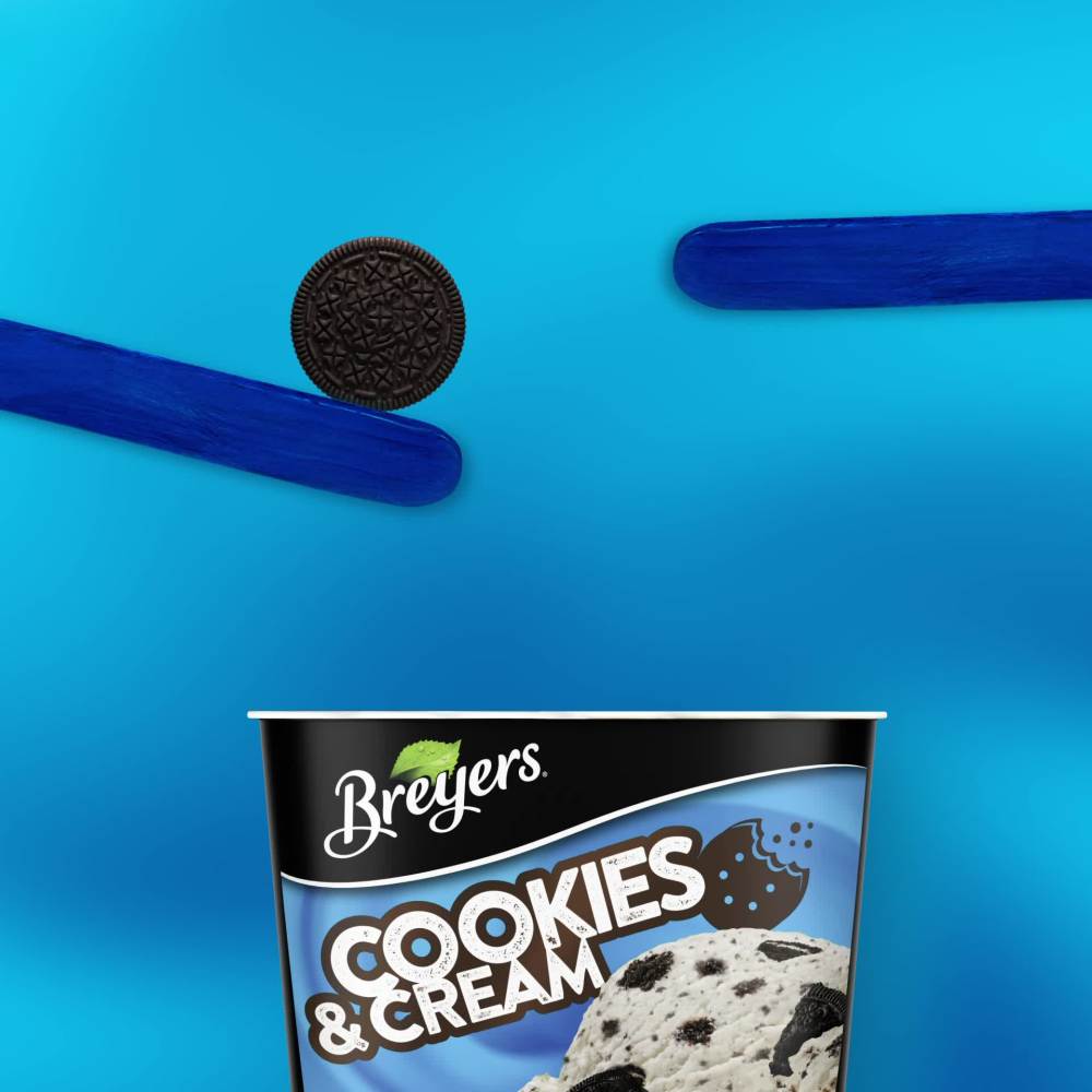 Breyers Cookies & Cream Vanilla Ice Cream Kosher Dairy Milk, 48 oz 1