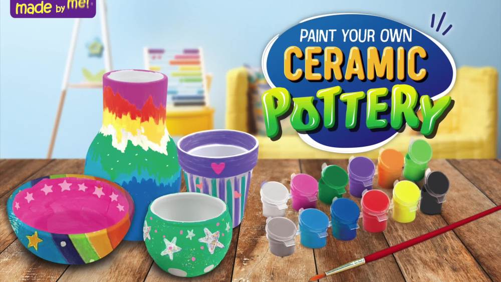 Made By Me Paint Your Own Ceramic Pottery Art Kit, Boys and Girls