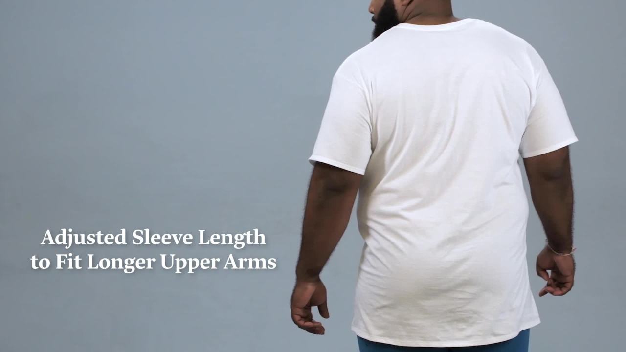 thumbnail video image 2 of Fruit of the Loom Tall Men's Crew Undershirts, 3-Pack, 2 of 11